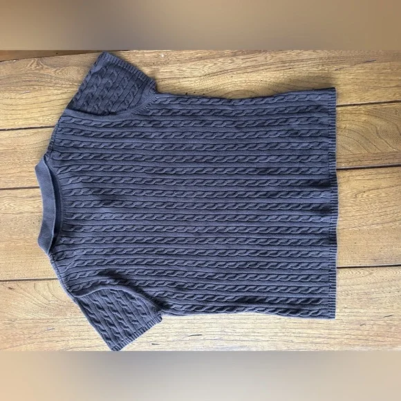 Vtg Women’s Polo Ralph Lauren cable knit short sleeve brown sweater XL - Picture 4 of 4